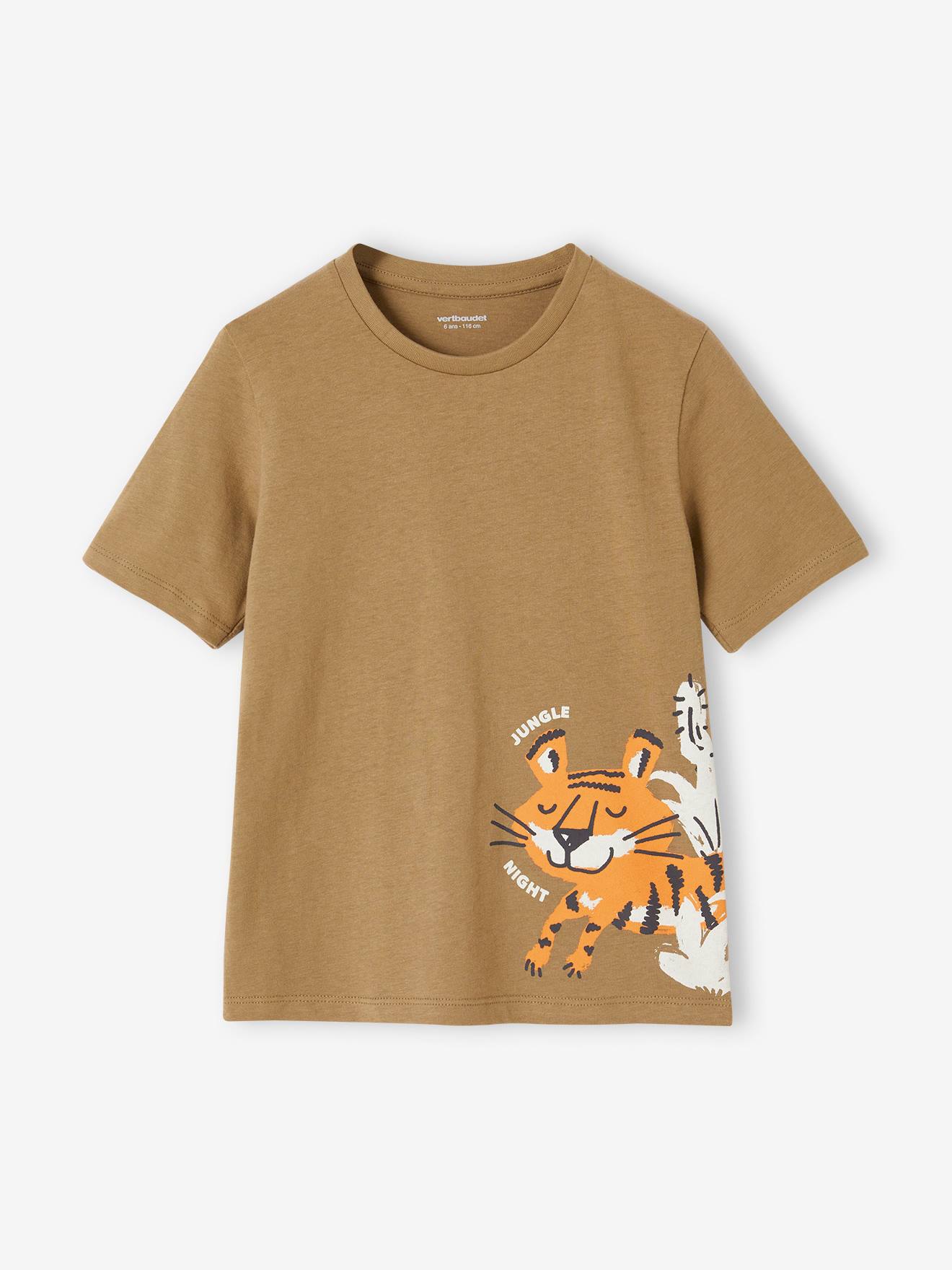 Vertbaudet 2er-Pack kurze Jungen Schlafanzüge mit Tigern Oeko-Tex - khaki