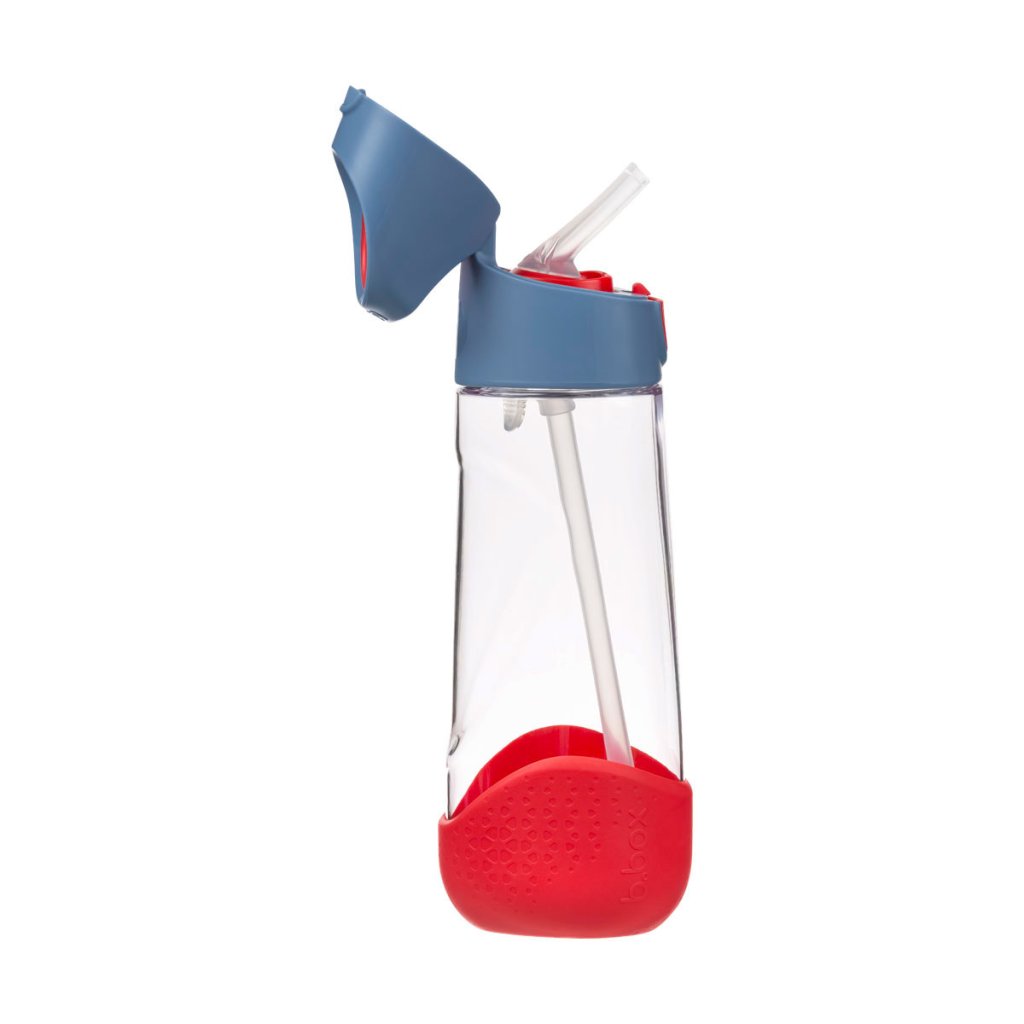 b.box Tritan-Flasche mit Strohhalm 600 ml – Blue Blaze