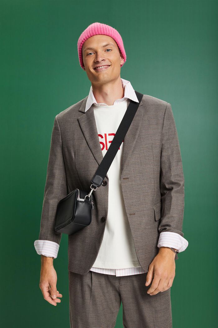 Wollblazer mit Hahnentrittmuster