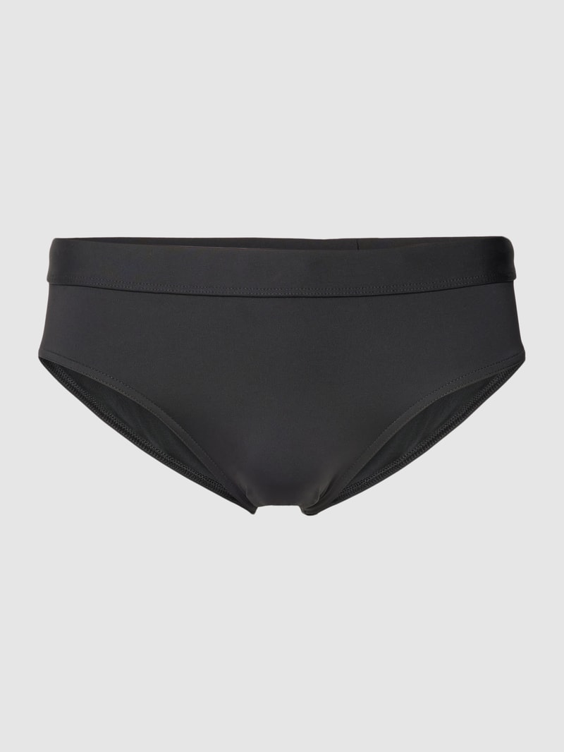 Badehose mit Label-Print in schwarz