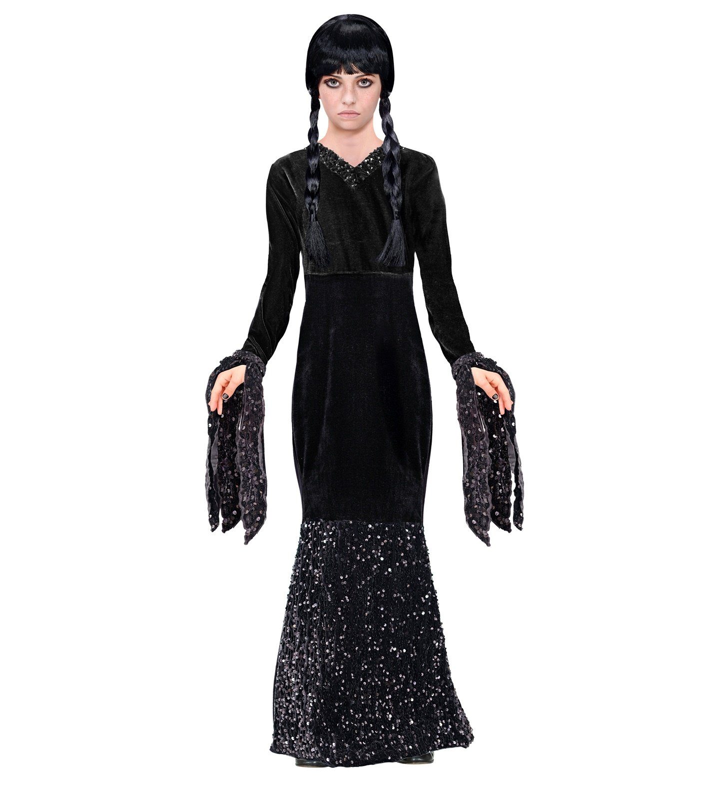 Widmann S.r.l. Hexen-Kostüm Dark Girl Kinderkostüm - Glamour Abendkleid Hallow