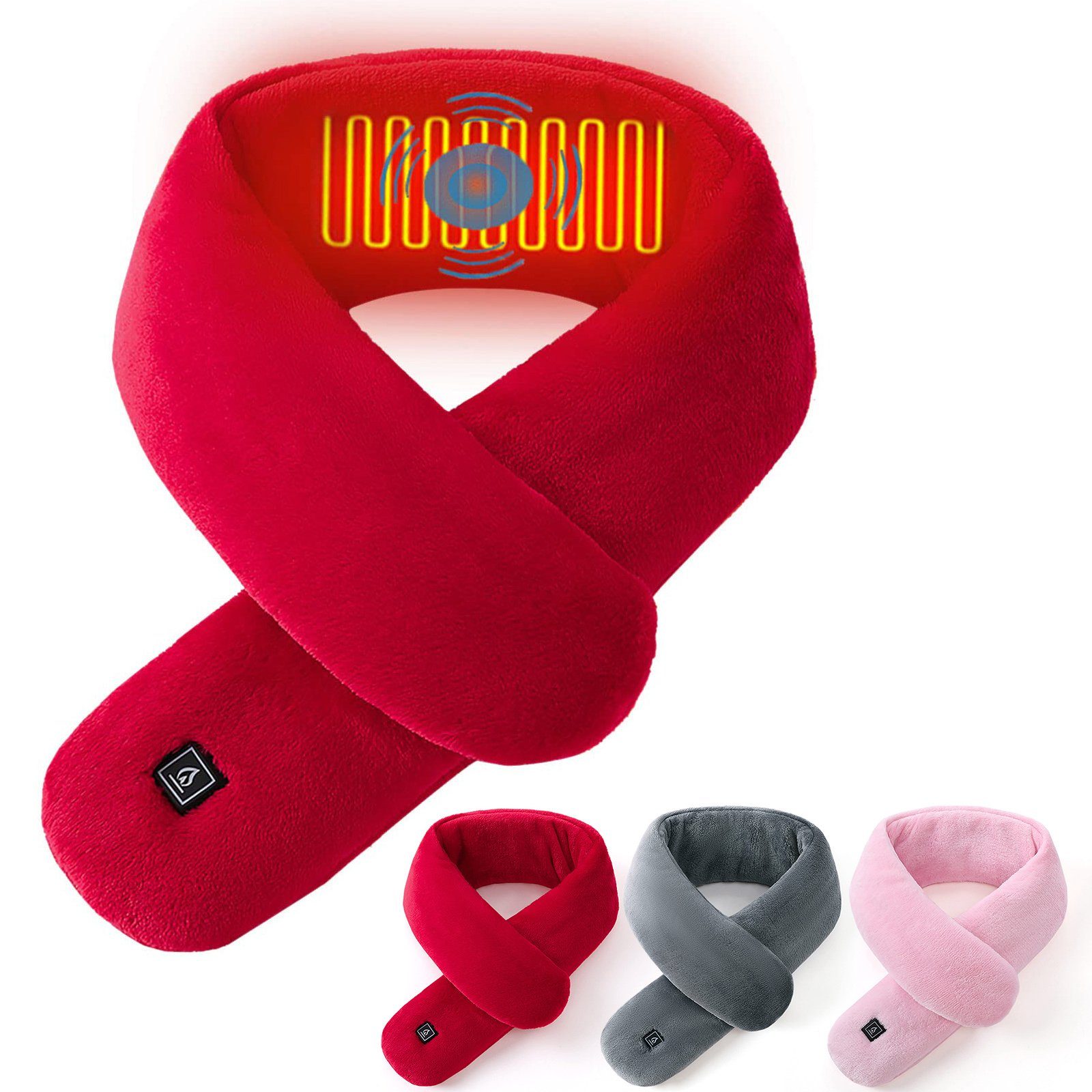 Sunicol Beheizter Schlauchschal Beheizter Schal, USB Aufladung Elektrischer Nackenwärmer, Massagegerät, Intelligente Heizung Nackenschutz Heizschal, Wärmekissen, 3 Temperatur