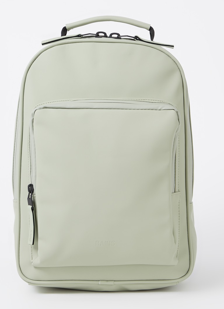 Mochila Rains com compartimento para laptop de 12 polegadas e revestimento repelente à água.