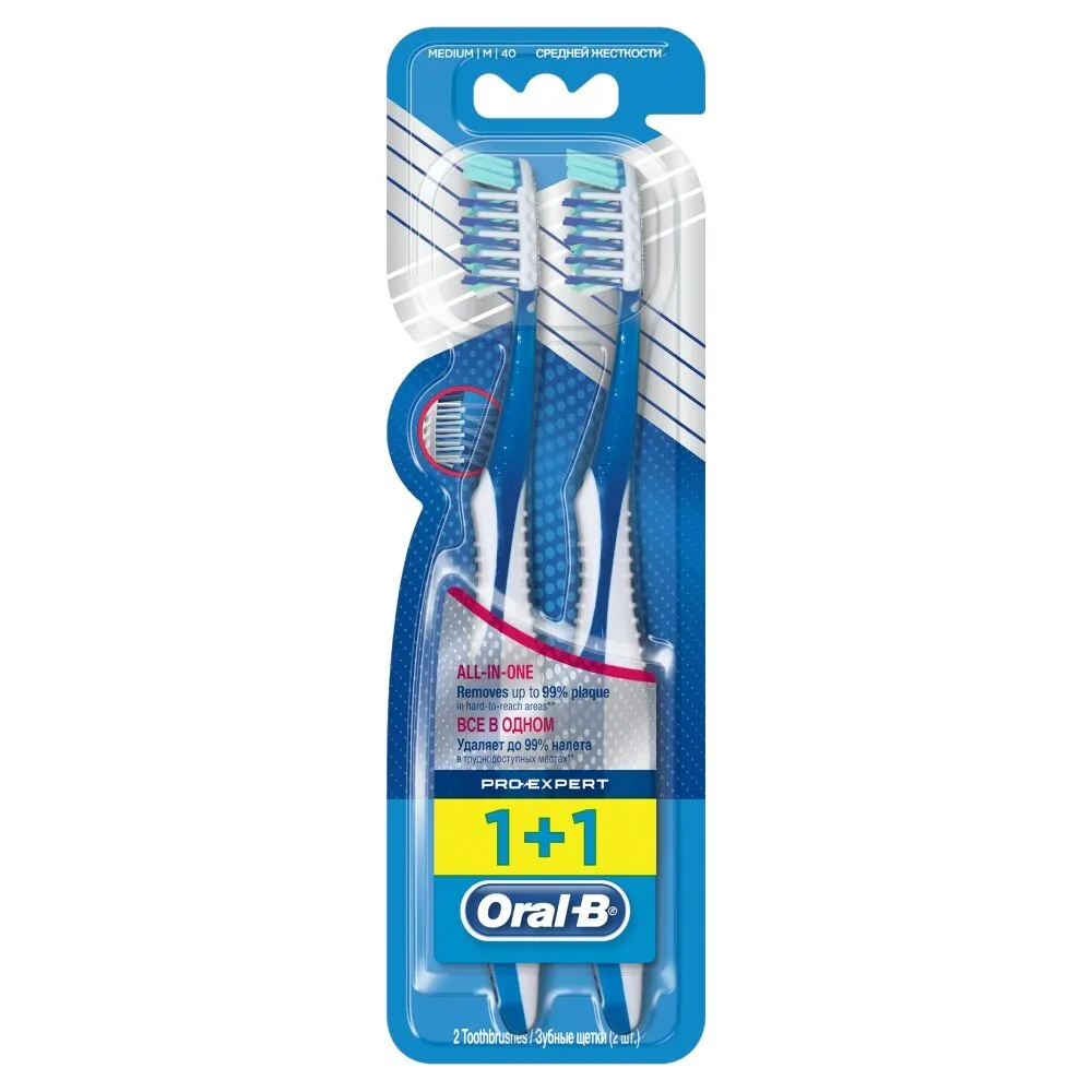 Oral-B Pro Exp All-In-One tandbørste 40 mellemstore dobbeltpakning