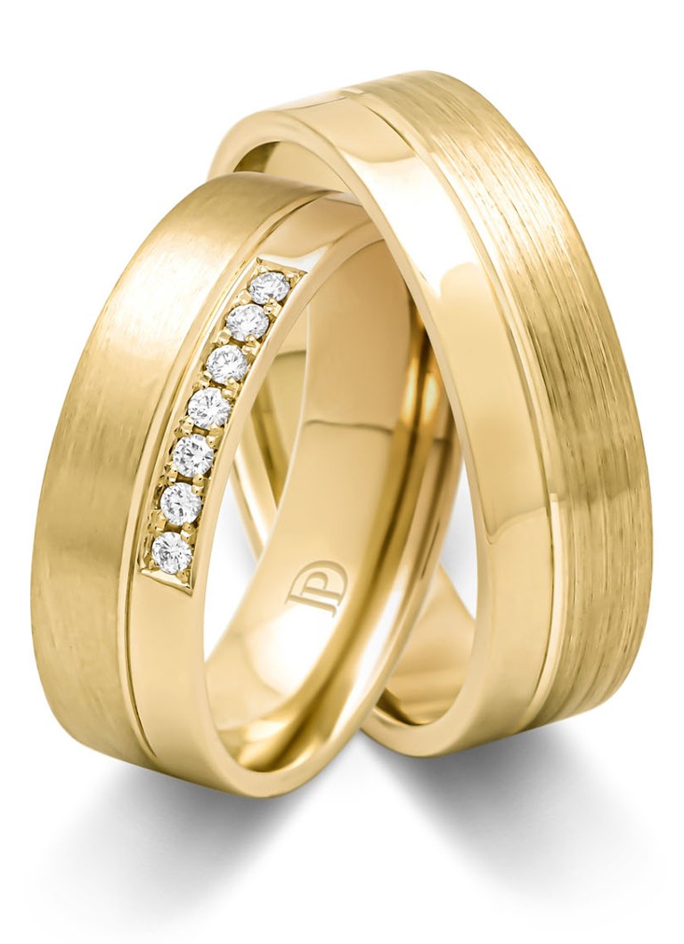 Diamond Point Yellow gold ring, 0.07 ct diamond, Wedding