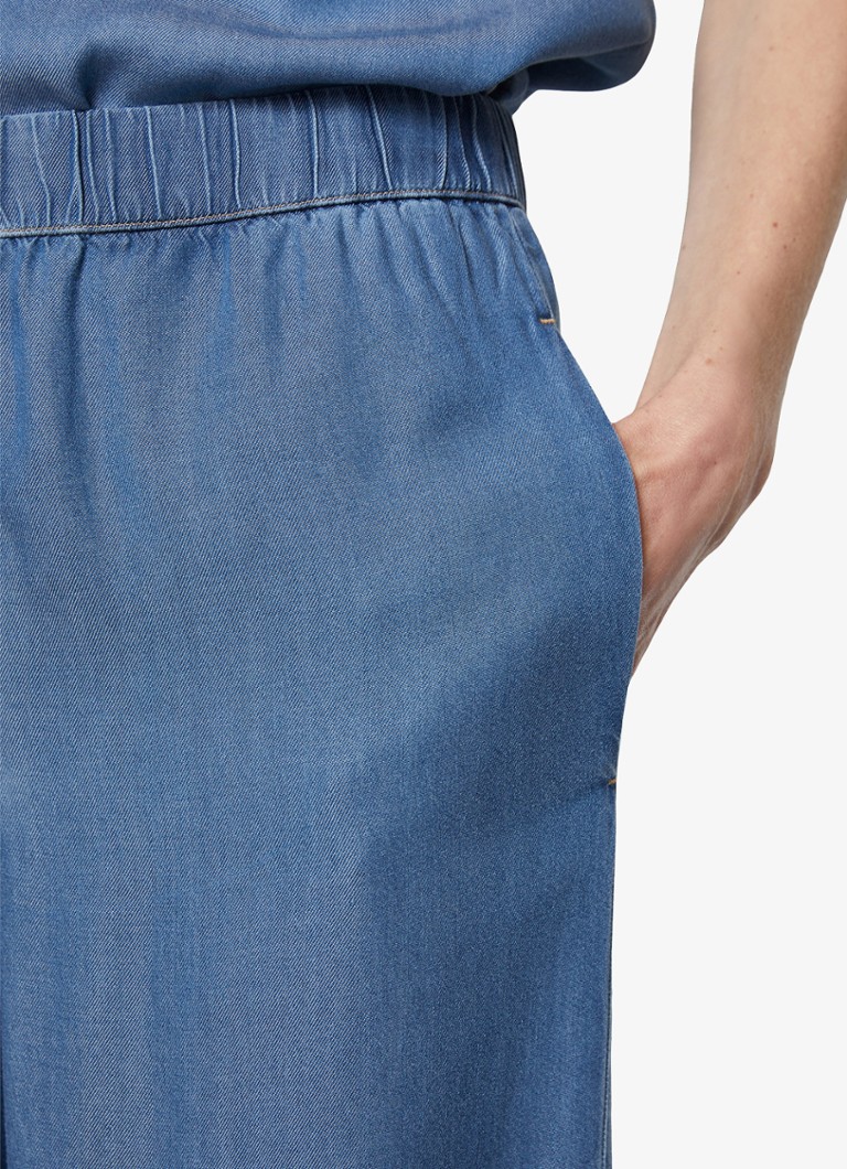 Pantaloni largi Marc O'Polo din chambray cu buzunare laterale