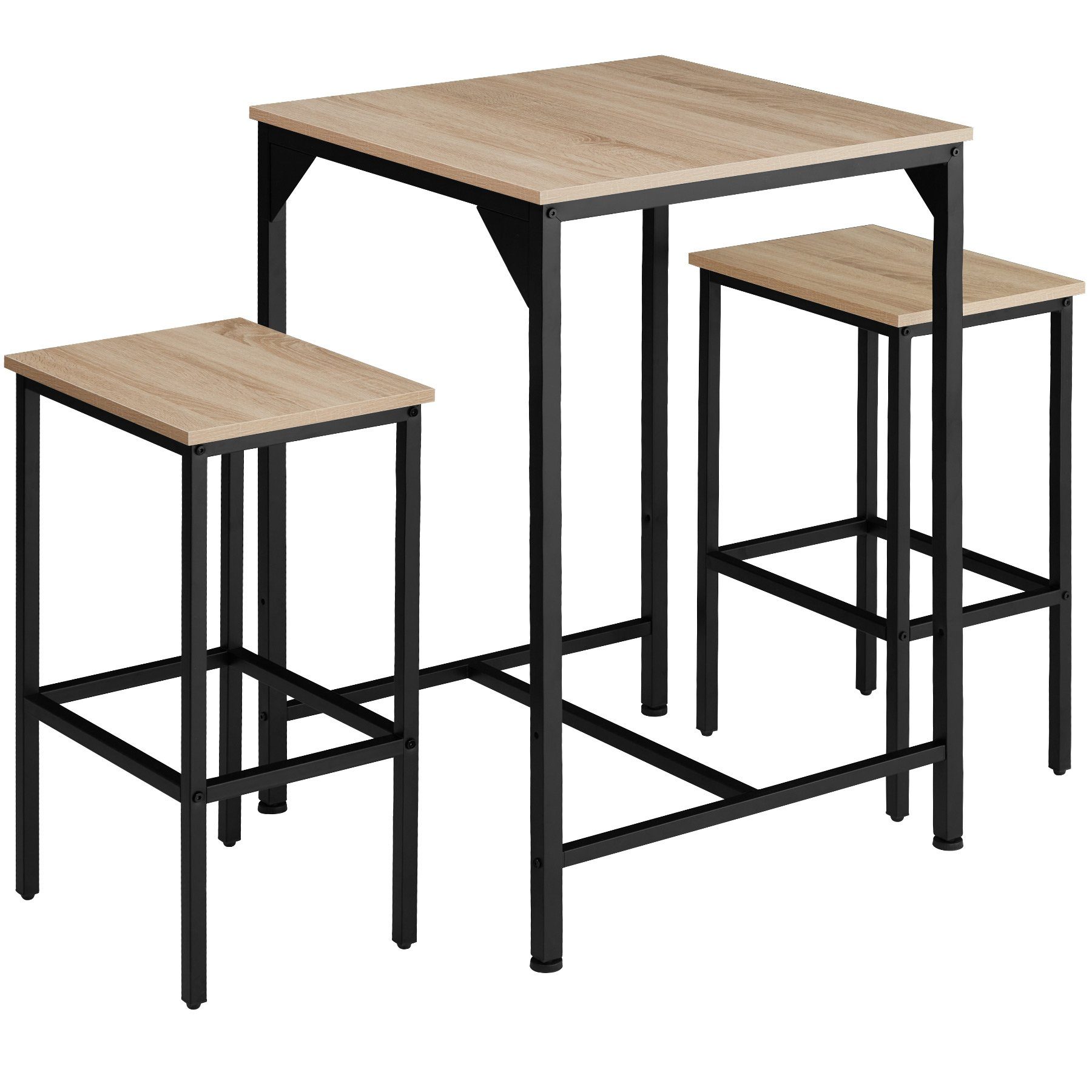 tectake Stehtisch Inverness (1-St., 3 tlg), robuste Oberfläche