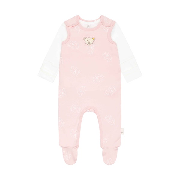 Set Strampler + T-Shirt langarm GOTS, rosa