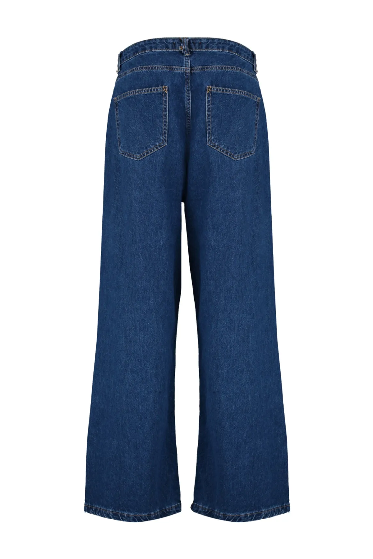 Trendyol Curve  Indigofarbene, weit geschnittene Jeans mit hoher Taille TBBAW23CJ00020