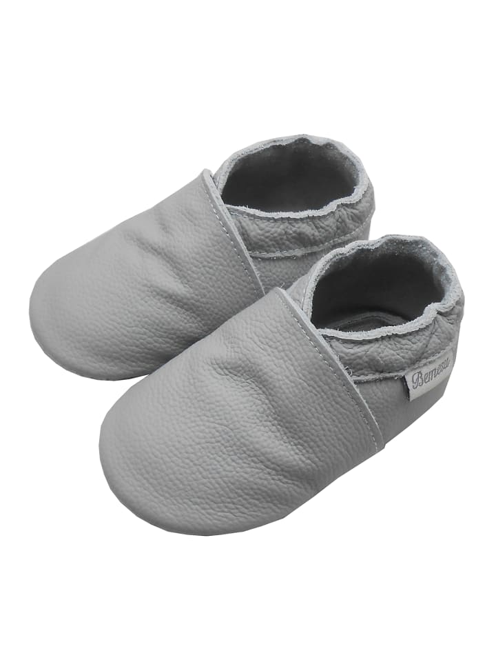 Yalion Leder-Krabbelschuhe in Grau günstig kaufen