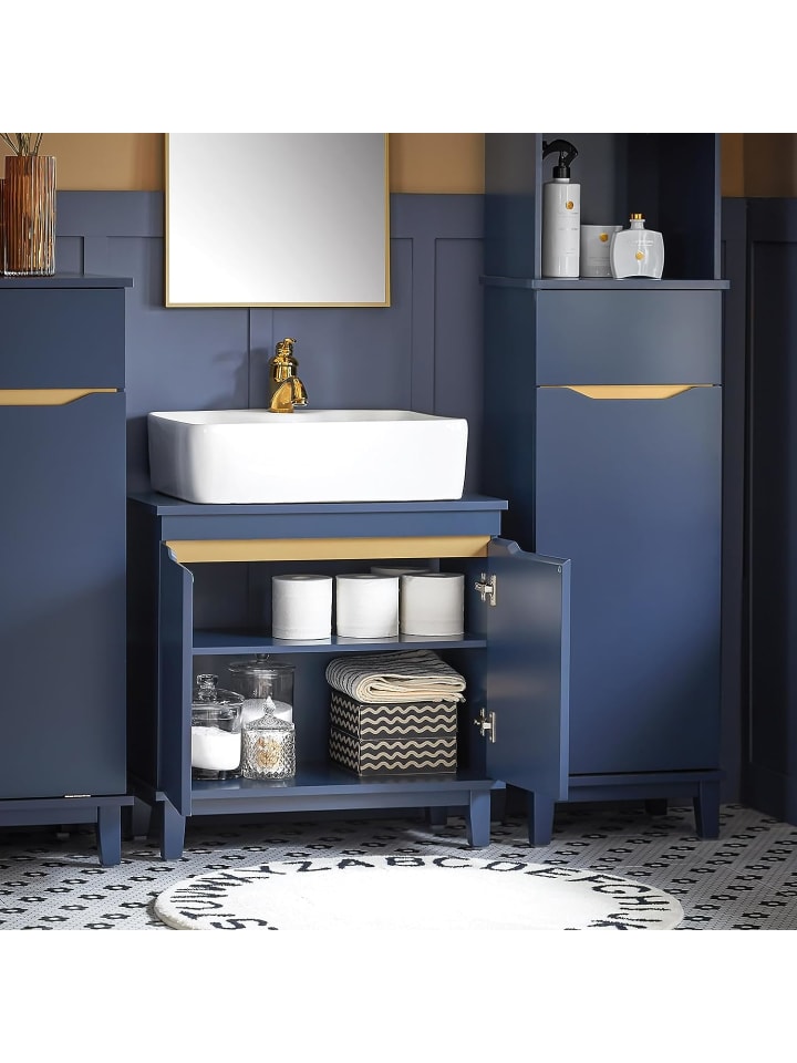 SoBuy Waschbeckenunterschrank in Blau - (B)60 x (H)59 x (T)30cm günstig kaufen onesize