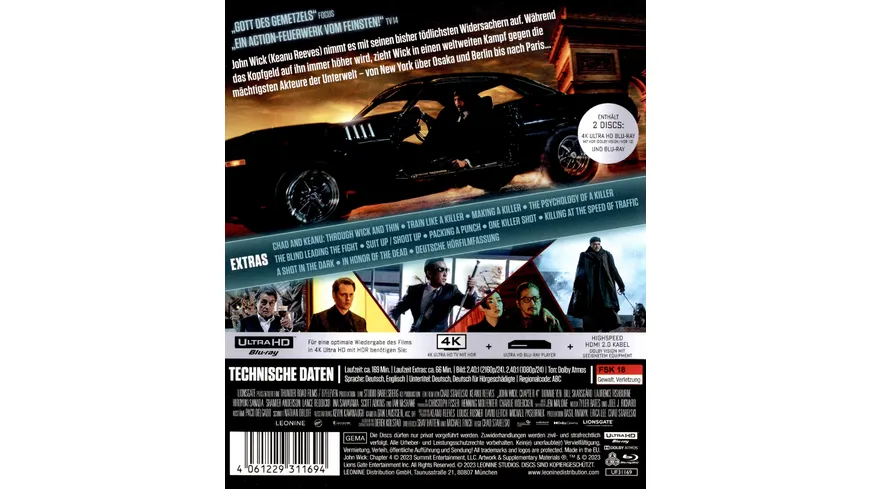John Wick: Kapitel 4  (4K Ultra HD) (+ Blu-ray)