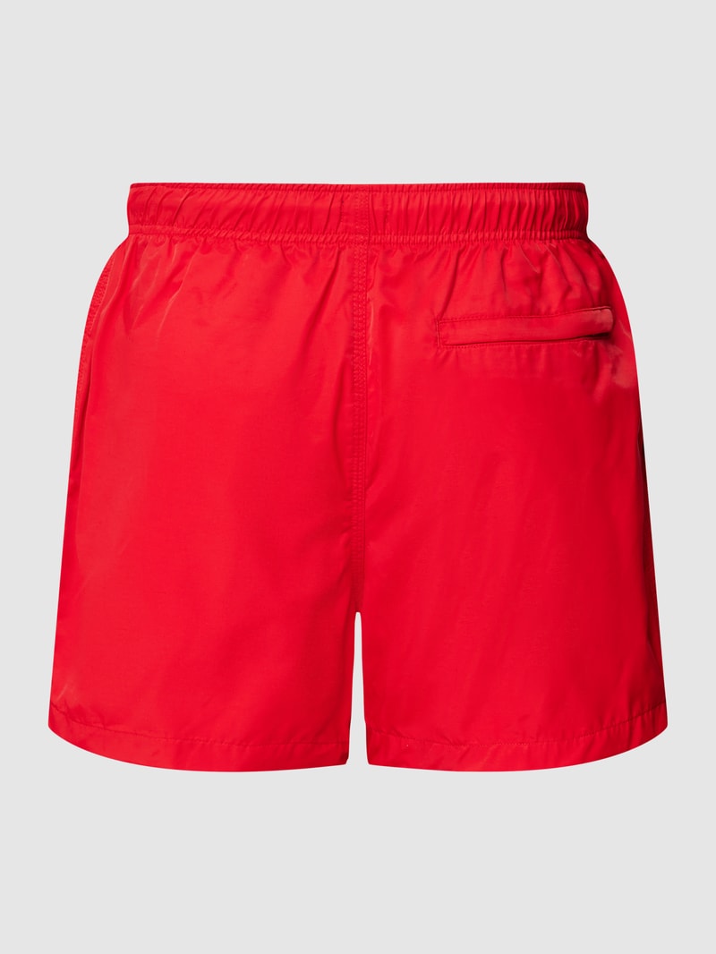 Badehose mit Label-Stitching Modell 'Gregory' in rot