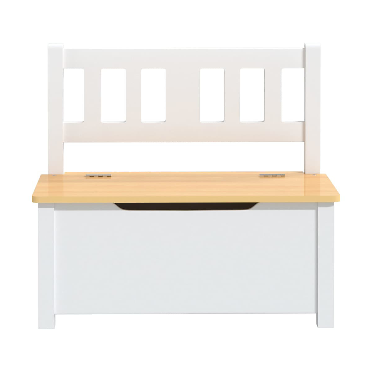 Kinderbank mit Stauraum Weiß und Beige 60x30x55 cm MDF Aufbewahrungsbank