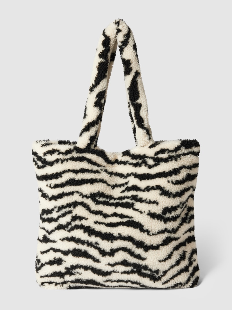 Shopper mit Allover-Muster Modell 'Arctic' in schwarz