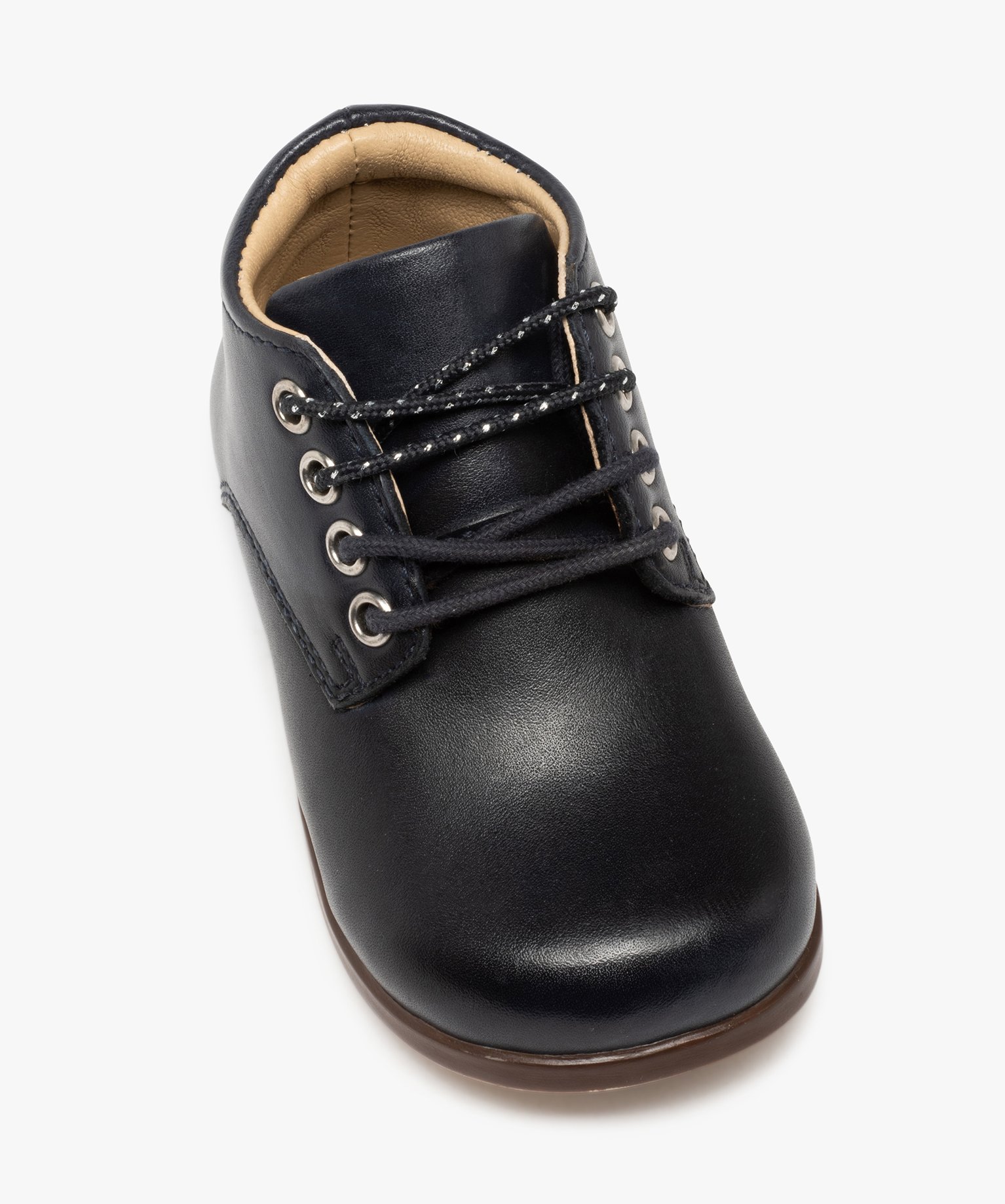 Chaussures premiers pas bébé fille dessus cuir - NA! marine | GEMO