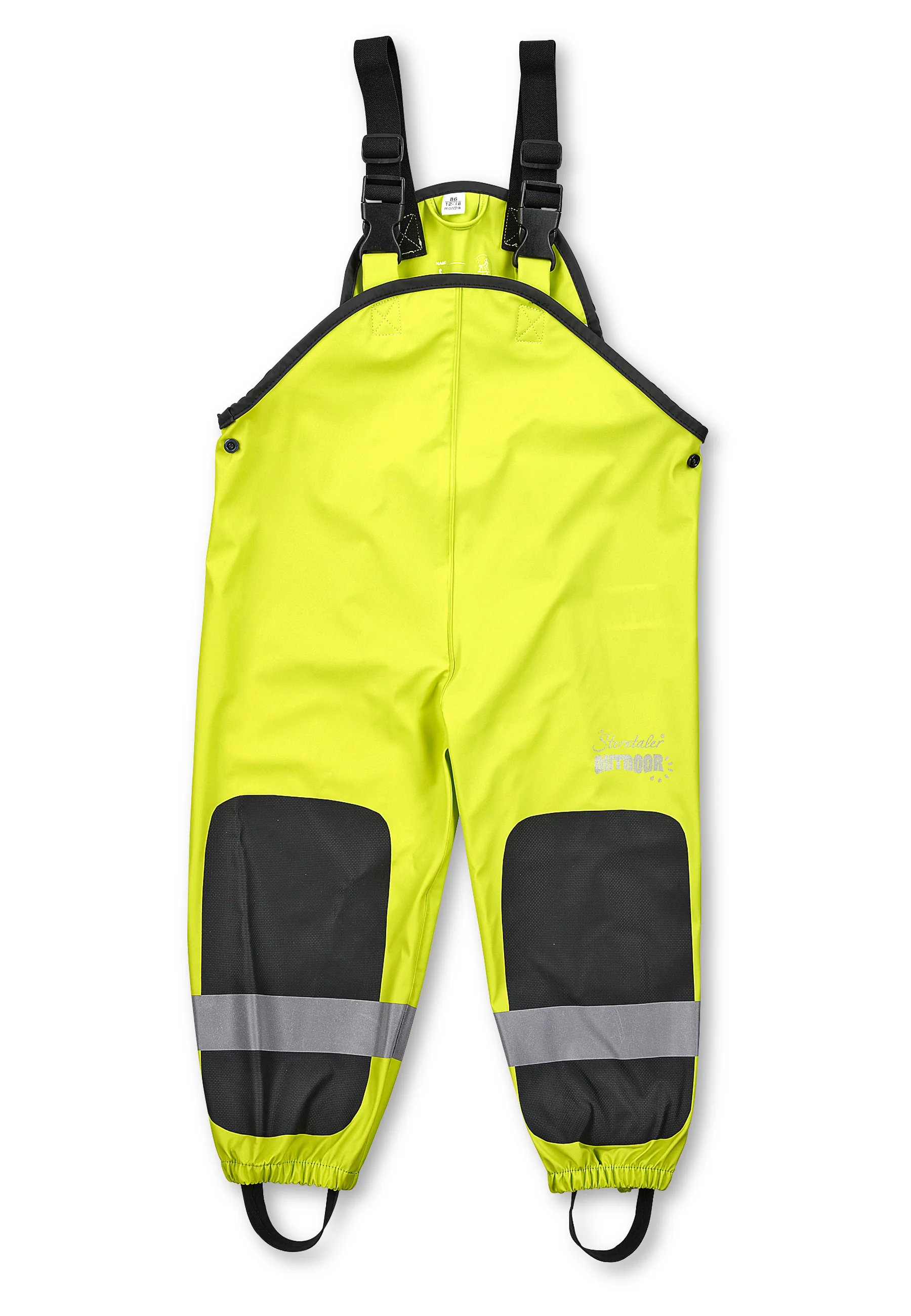 Funktions-Regenhose mit Trägern und Reflektoren