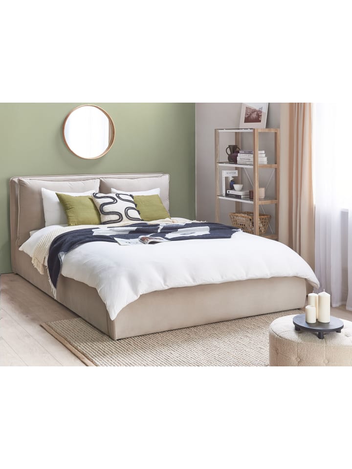Beliani Doppelbett BAJONNA in Beige - (W) 183 x (H) 102 x (L) 235 cm günstig kaufen onesize