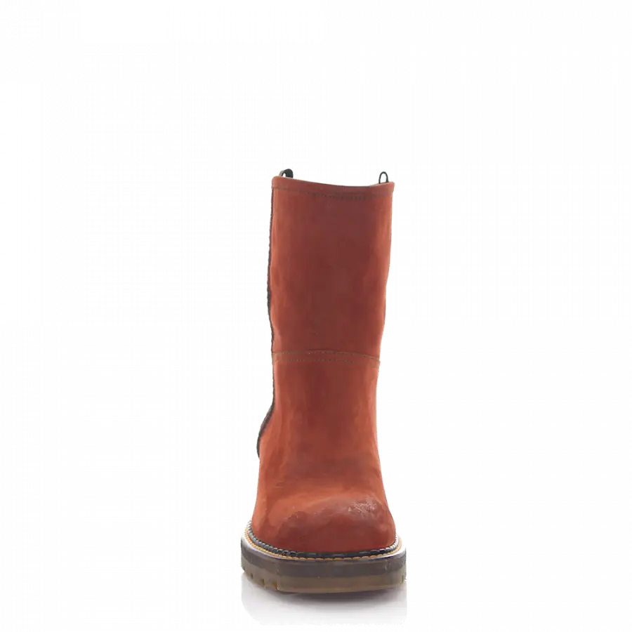 Rossano Bisconti - Stiefeletten Nubukleder Ziernaht - rot