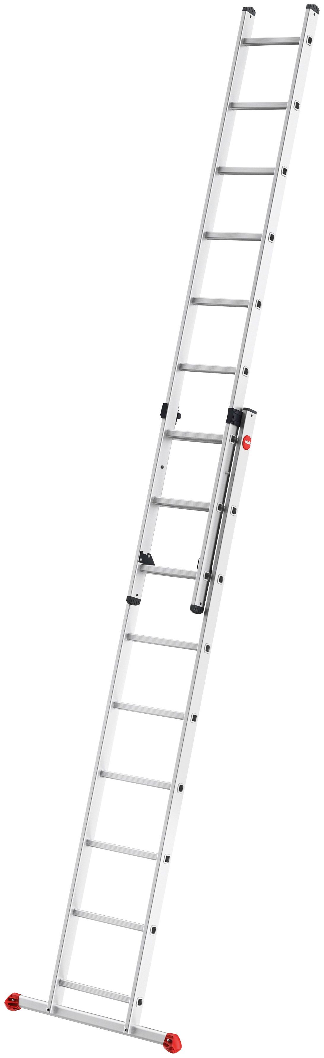 Hailo Anlegeleiter S80 ProfiStep duo, Aluminium-Schiebeleiter 2-teilig 2x9 Sprossen