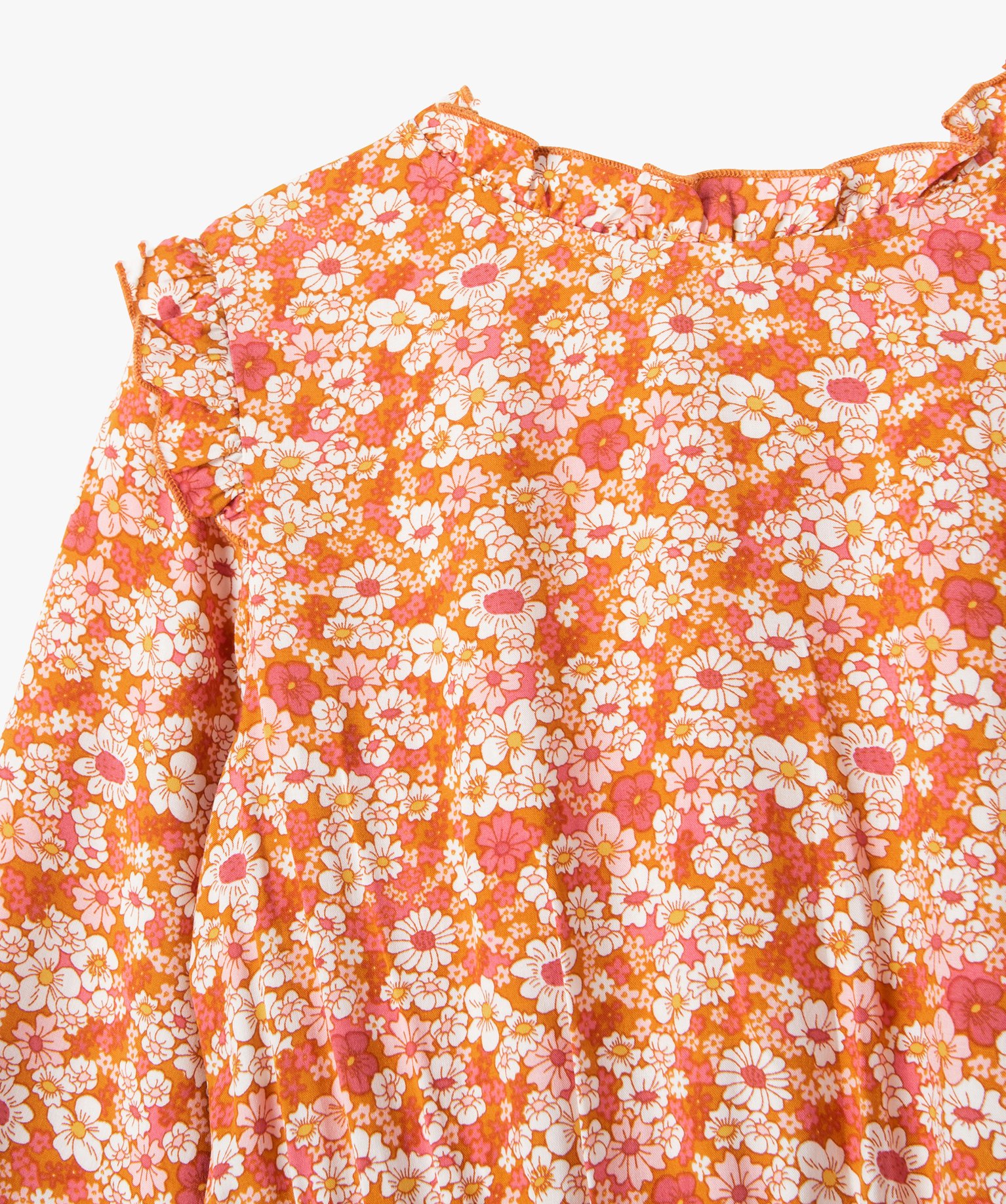 Robe fleurie à manches longues fille - LuluCastagnette multicolore | GEMO
