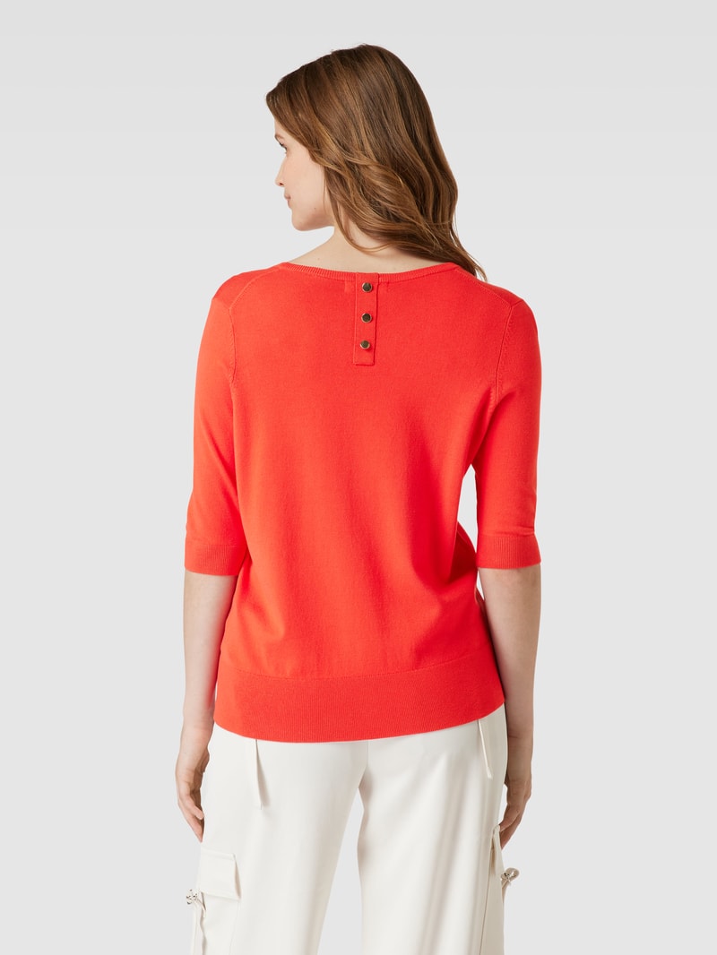 Strickpullover aus Viskose-Mix mit Rundhalsausschnitt in rot