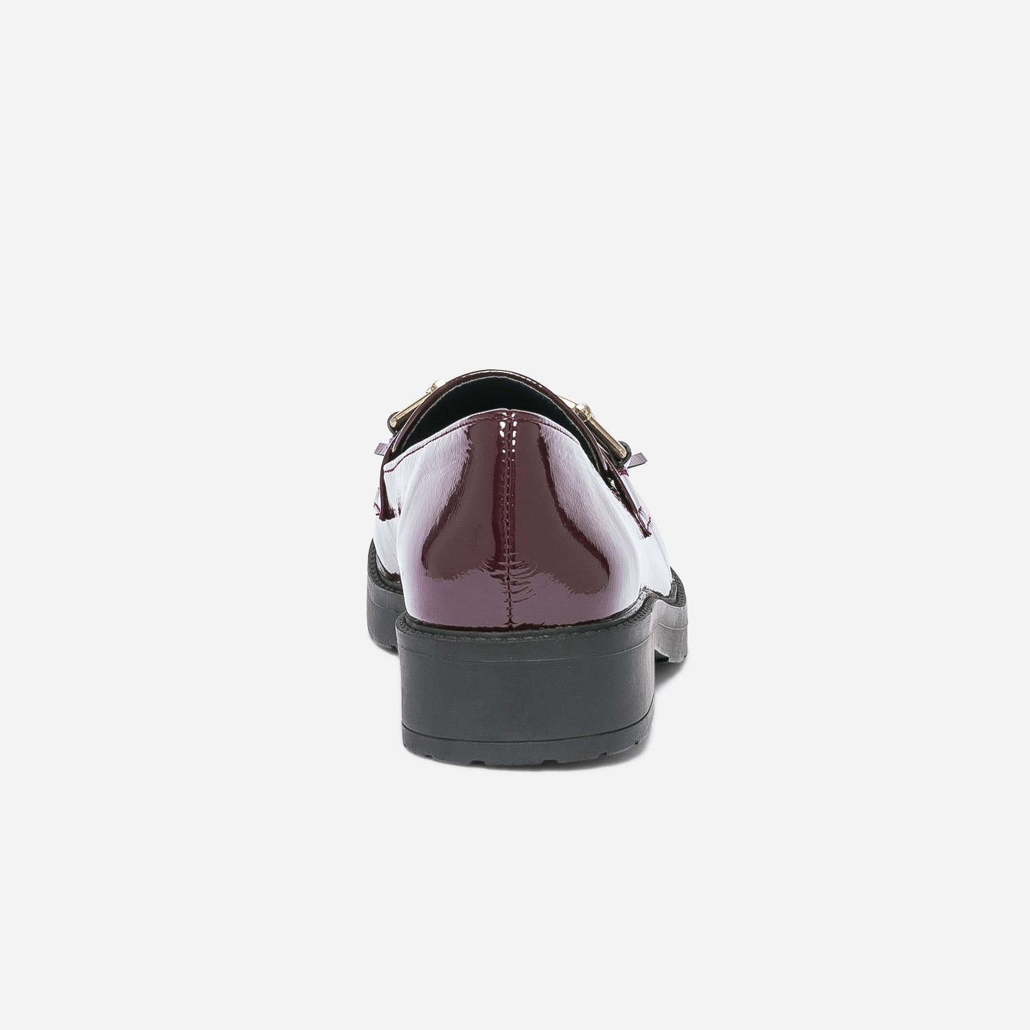 Mocassin bordeaux verni à franges