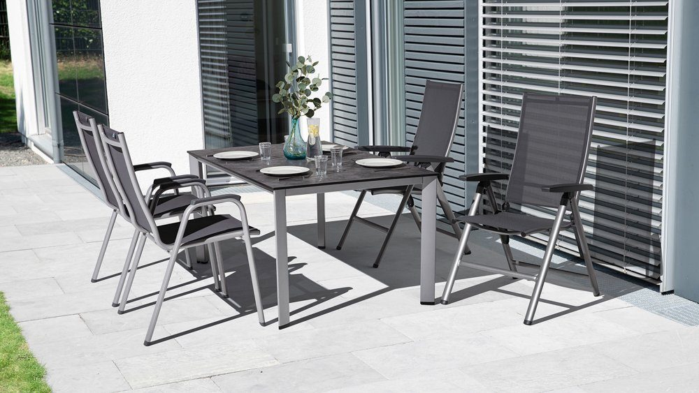 KETTLER Gartenstuhl Kettler Cirrus Silver-Line Multipositionssessel (1)