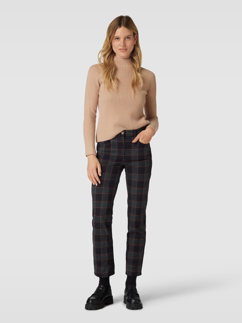 Stoffhose mit Tartan-Muster Modell 'CORA' in schwarz