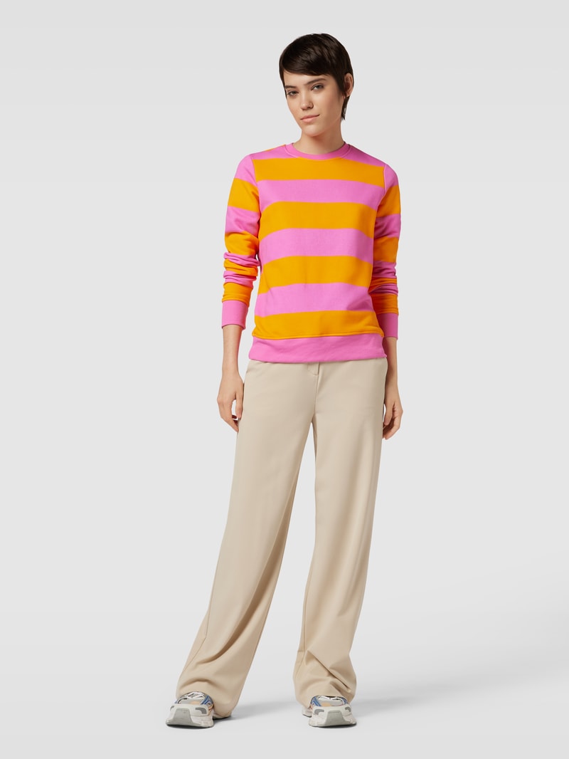 Sweatshirt mit Blockstreifen in pink
