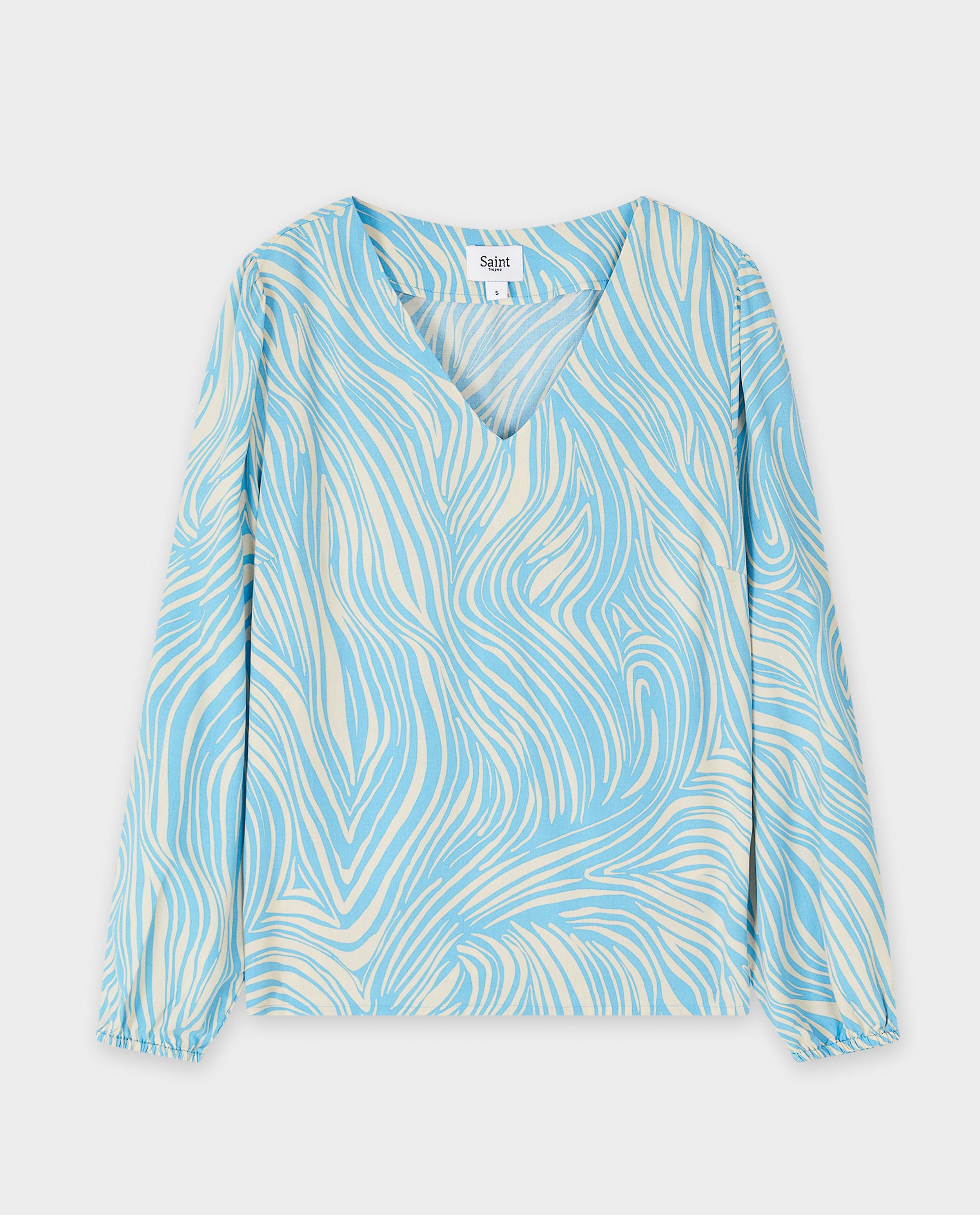 Saint Tropez blúz zebra mintával, kék színben