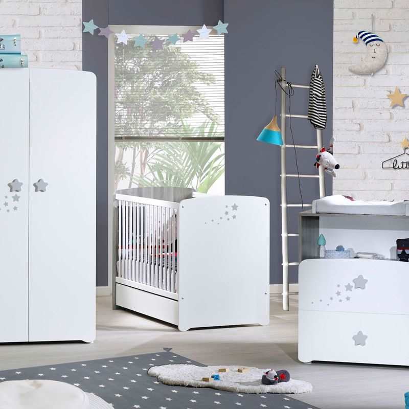 Chambre bébé 3 pièces NAO lit, commode et armoire