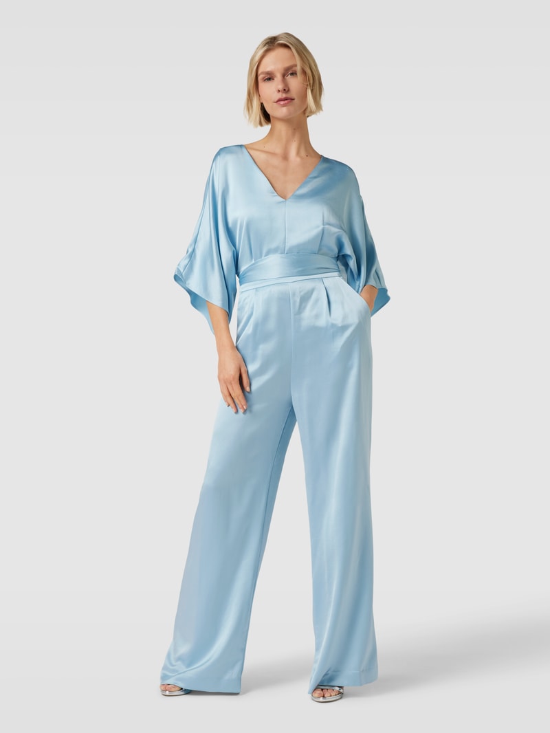 Jumpsuit mit V-Ausschnitt Modell 'Kalaisa' in hellblau