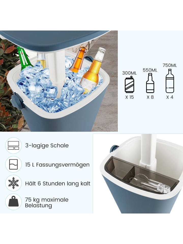 COSTWAY 3-in-1 Kühltisch Cool Bar in Blau günstig kaufen onesize
