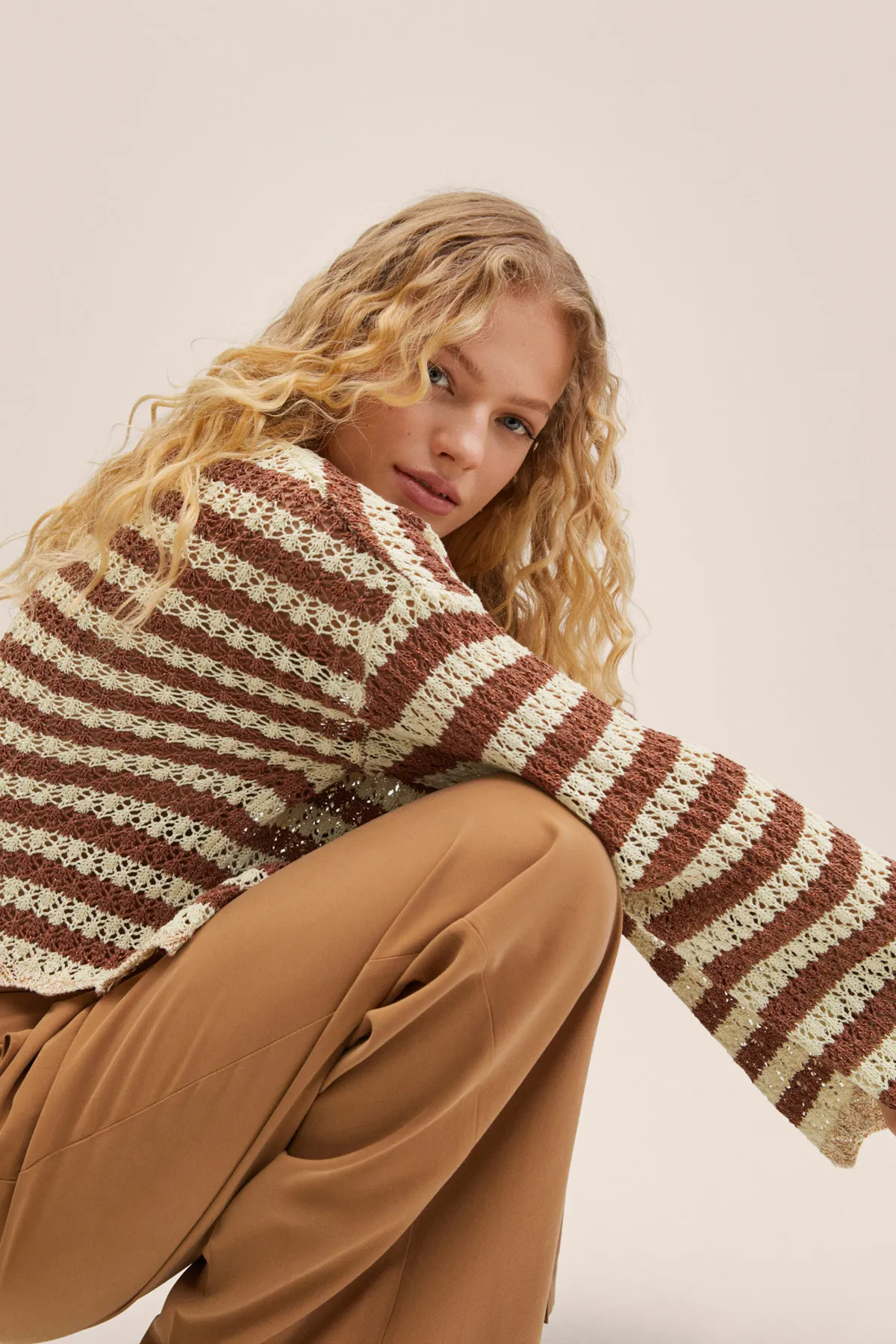 MANGO  Pullover - Beige - Regular Fit