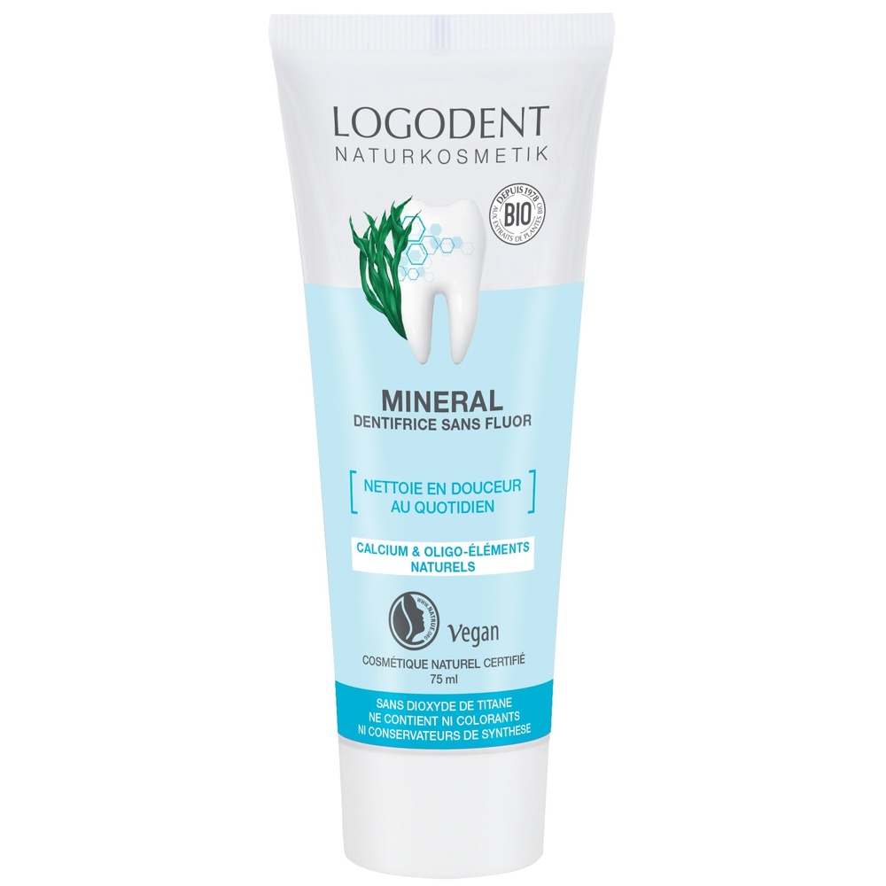 logona Pâte dentifrice Minéral sans fluor 75ml Dentifrices