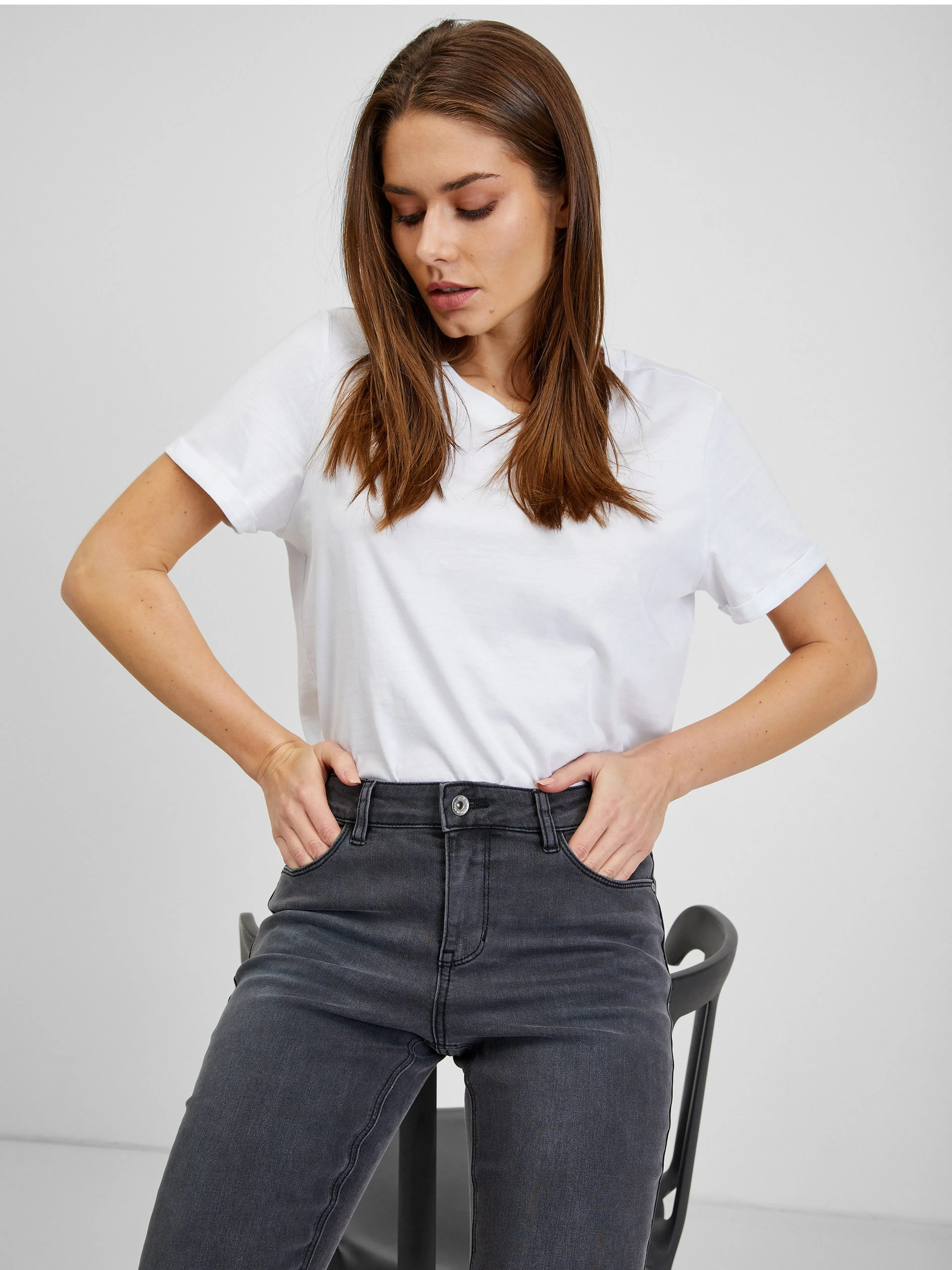 Graue Damenjeans mit Skinny Fit ORSAY