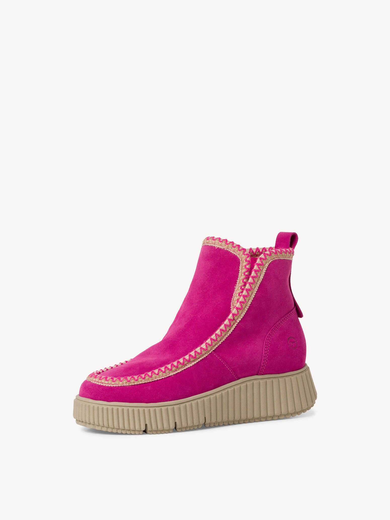 Bottine en cuir - rose fuchsia doublure chaude