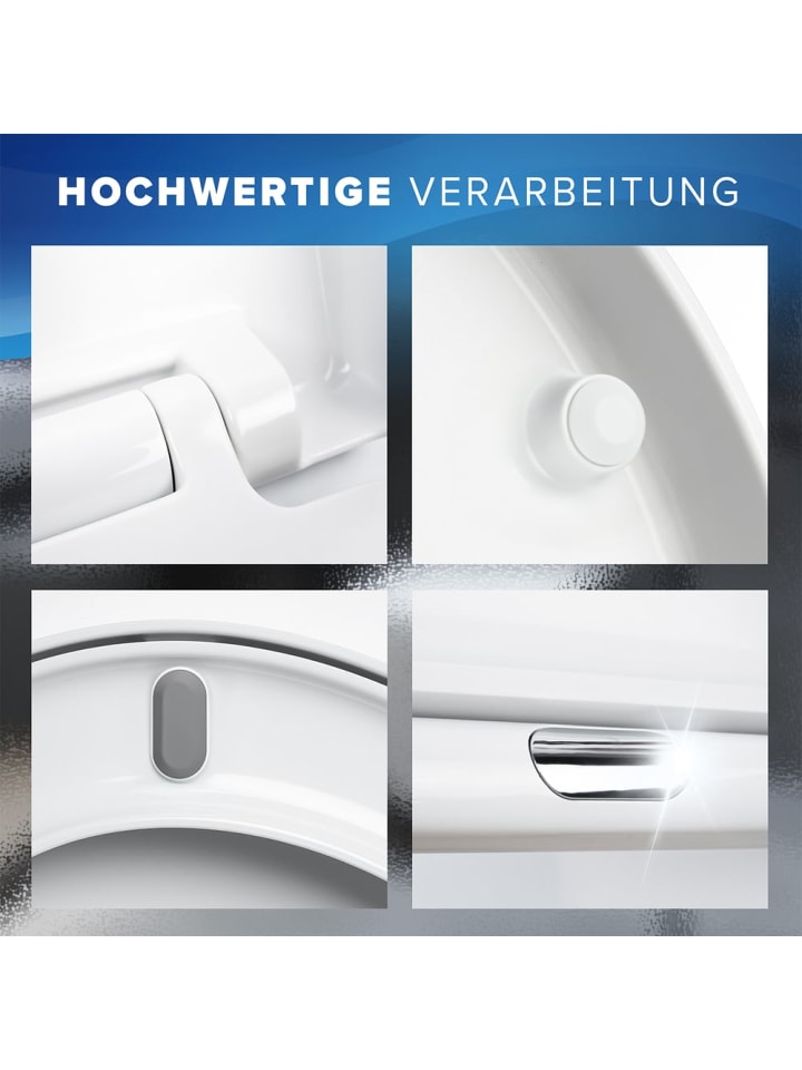 Benkstein BENKSTEIN Premium Toilettendeckel - antibakteriell D-Form weiß - Absenkautomati günstig kaufen onesize