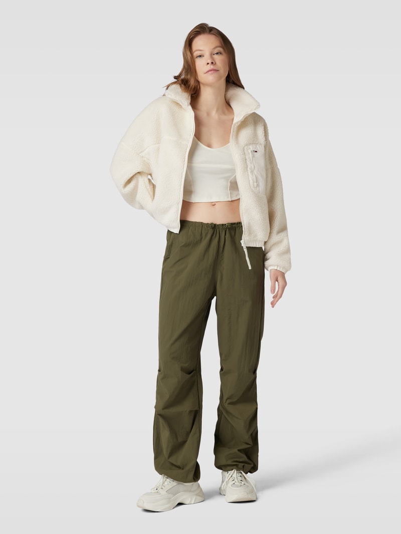 Jacke aus Teddyfell mit Brusttasche Modell 'CASUAL' in offwhite