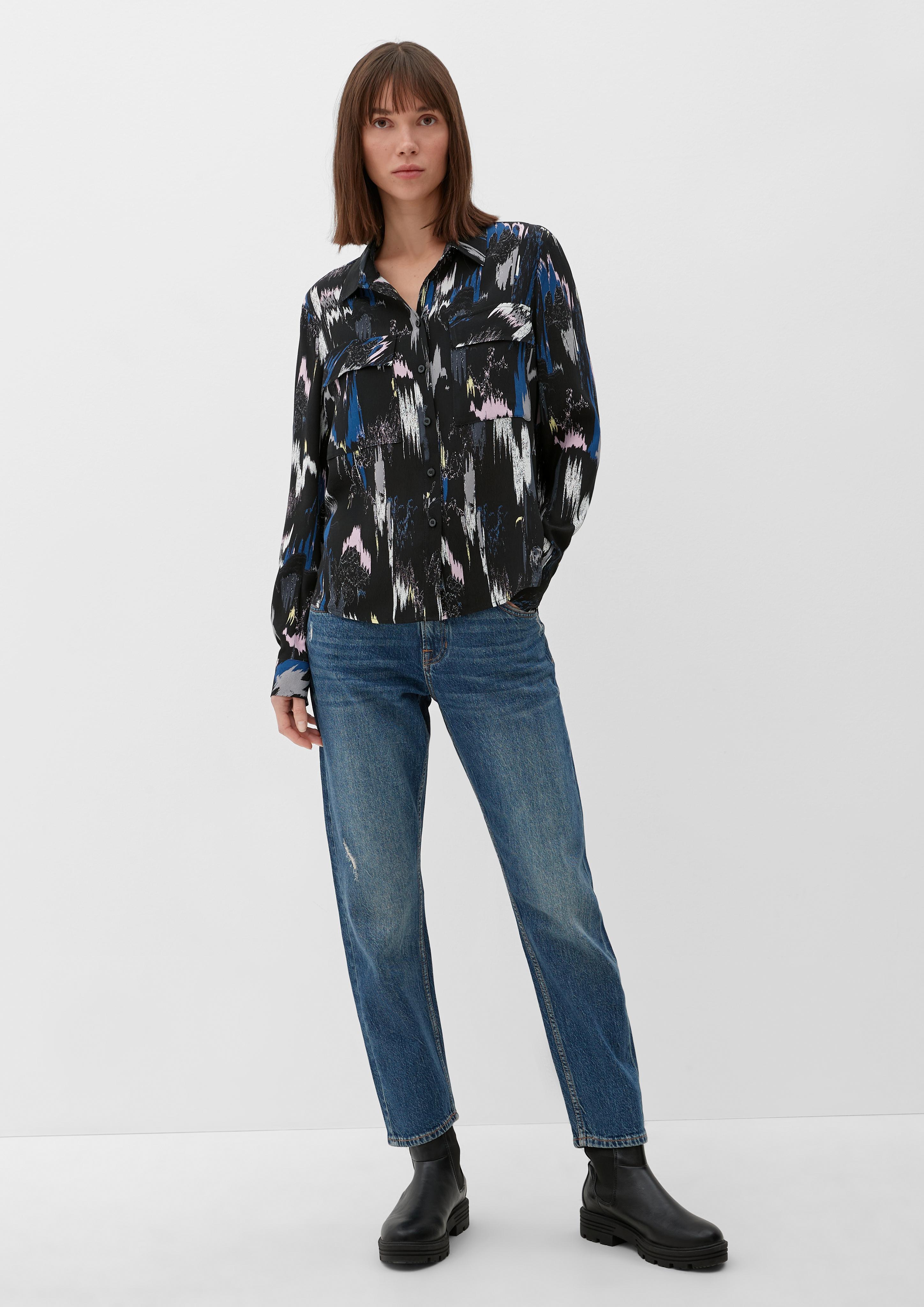 Viskosebluse mit Allovermuster  2124786-99A1