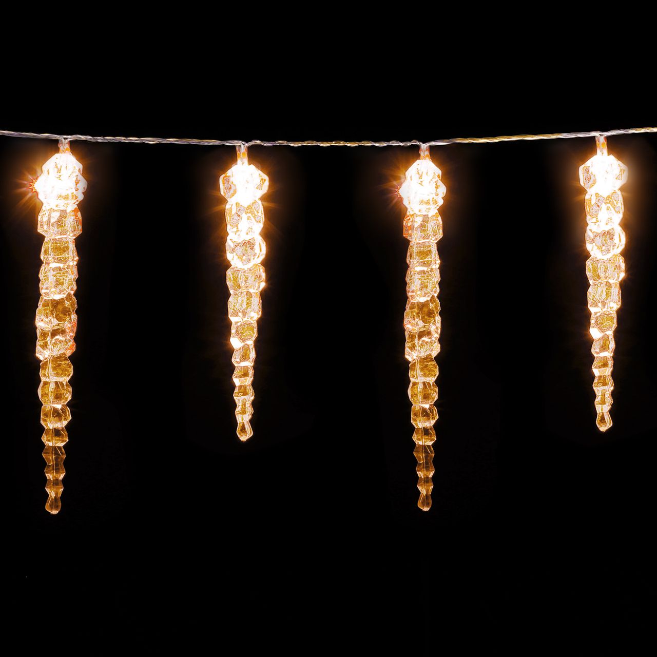 Casaria monzana® Eiszapfenlichterkette mit Fernbedienung 40LED Zapfen warmweiß