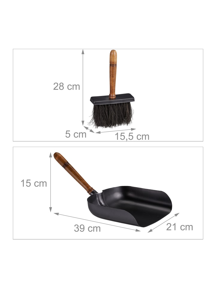 relaxdays Kehrgarnitur in Schwarz/ Braun günstig kaufen onesize