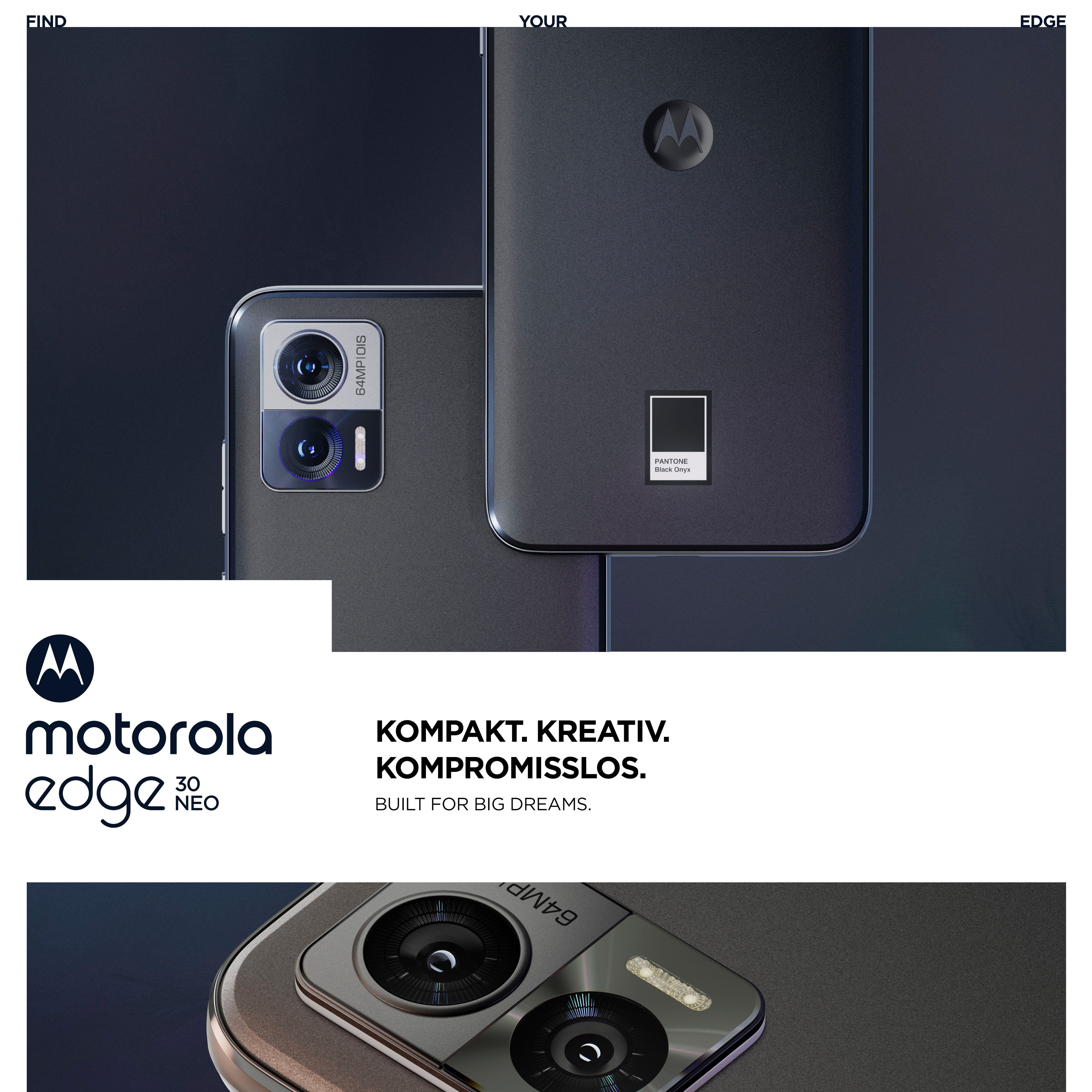 Motorola Edge 30 Neo 256 GB Smartphone (16 cm/6,3 Zoll, 256 GB Speicherplatz, 64 MP Kamera)