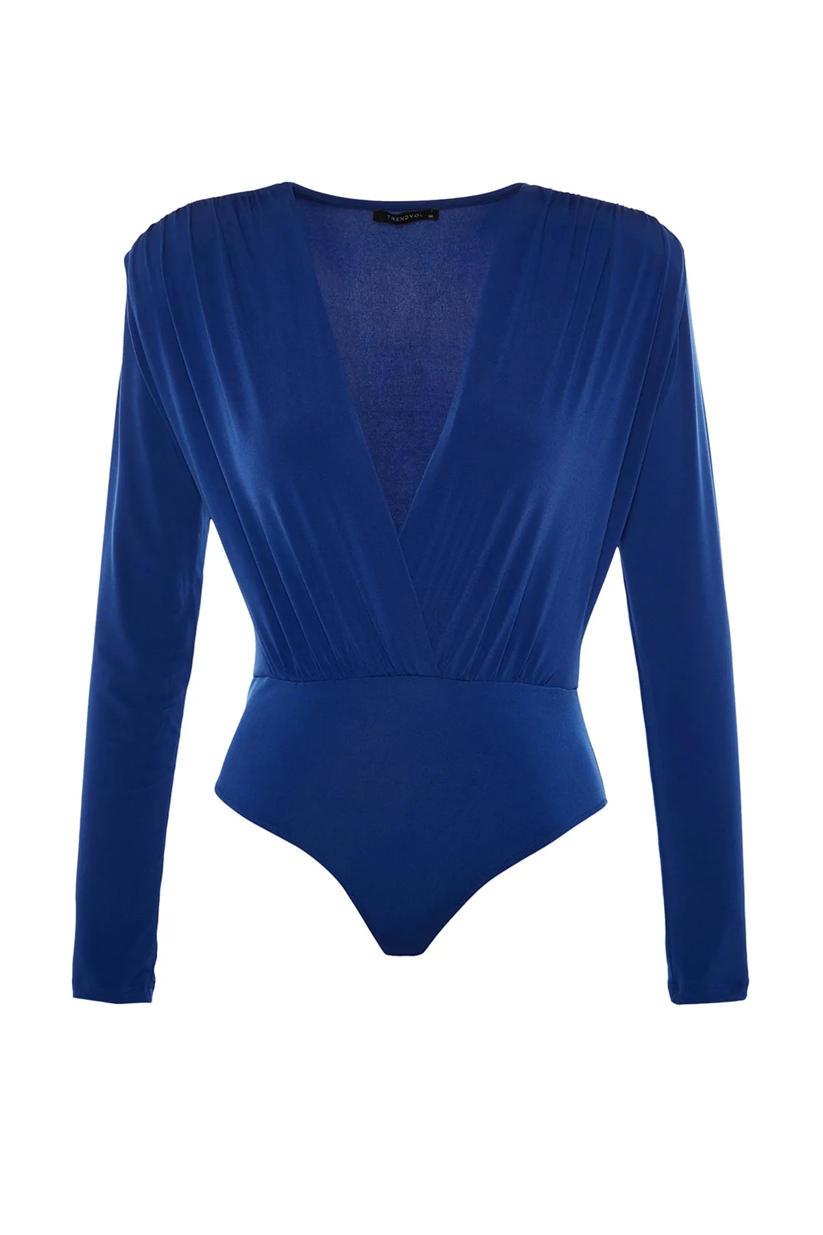 Trendyol Collection  Saks Zweireihiger Strick-Bodysuit mit V-Ausschnitt TPRAW22BD0161