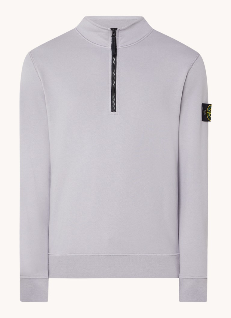 Πουλόβερ Stone Island 61951 με μισό φερμουάρ και λογότυπο