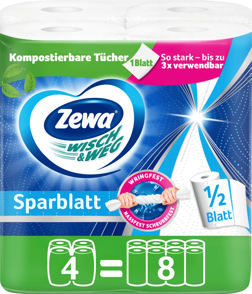 Küchenrolle Wisch&Weg Sparblatt Riesenrolle (4x148 Blatt), 4 St