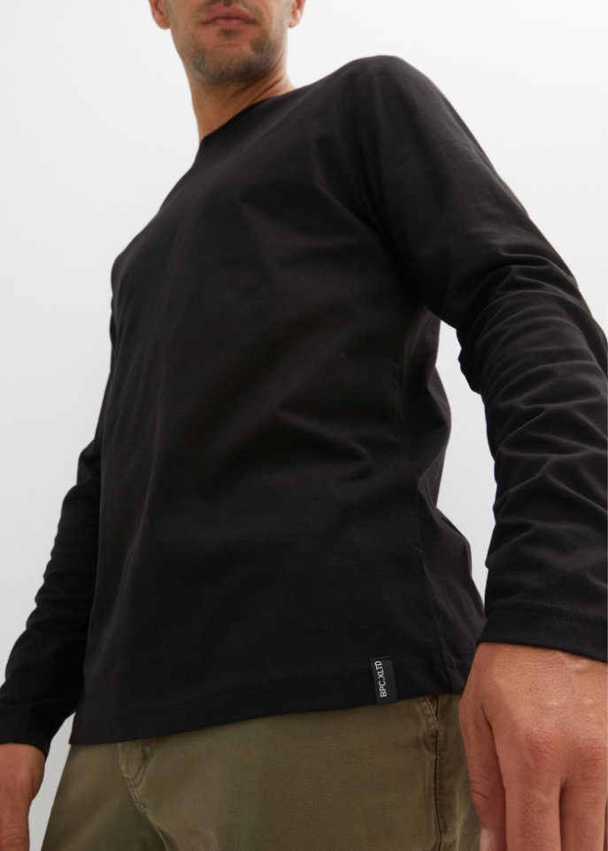 Langarmshirt mit Komfortschnitt (2er Pack)