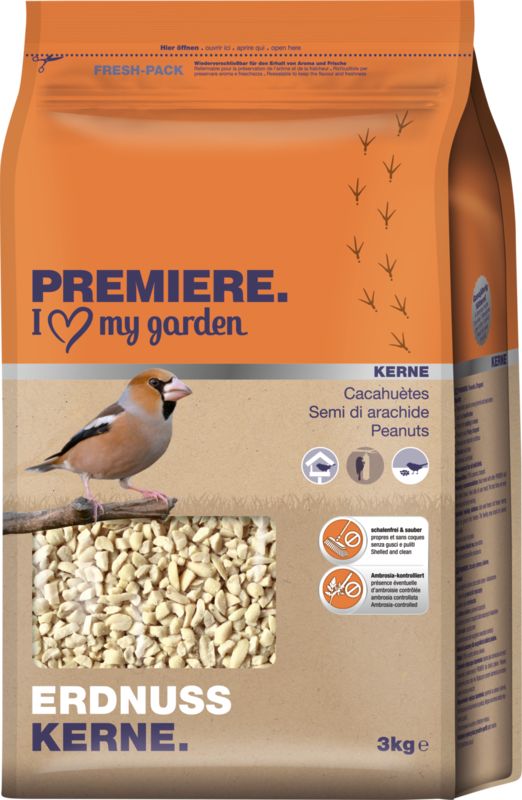 PREMIERE Wildvogelfutter PREMIERE Erdnusskerne gehackt, 10kg 3 kg