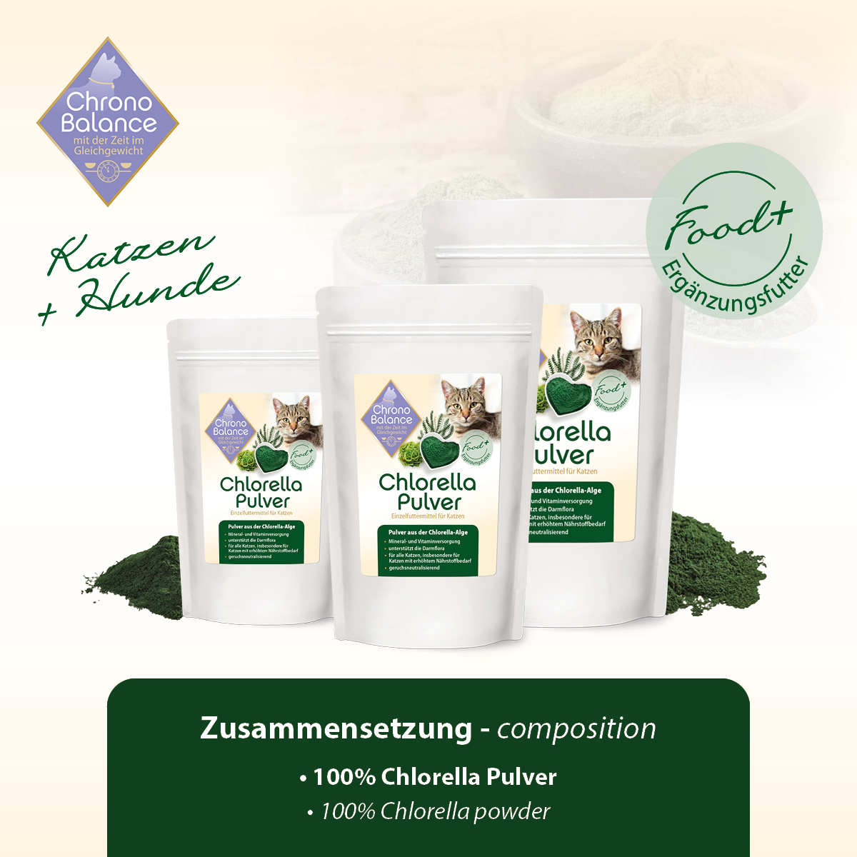 ChronoBalance Ergänzungsfutter & Aufzucht ChronoBalance Chlorella Pulver 500 g